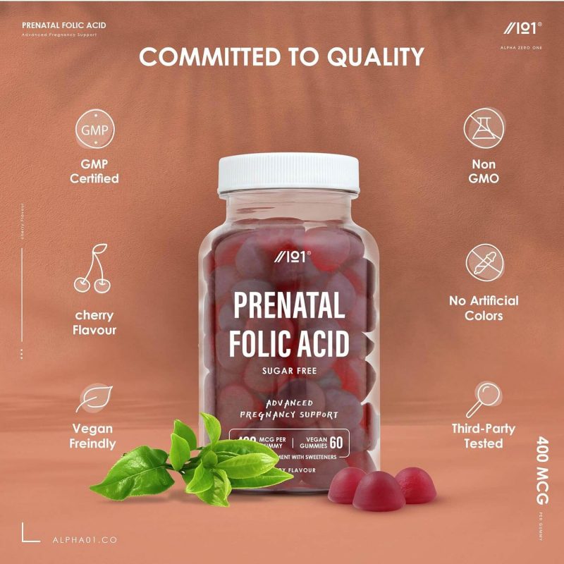 Alpha01 Prenatal Folic Acid 60 Gummies Cherry Flavor