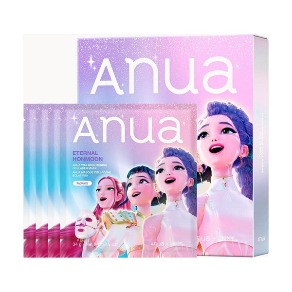 ANUA K-Pop Demon Hunters Vita Brightening Ceramide Barrier Collagen Mask (4PC) - ANUA
