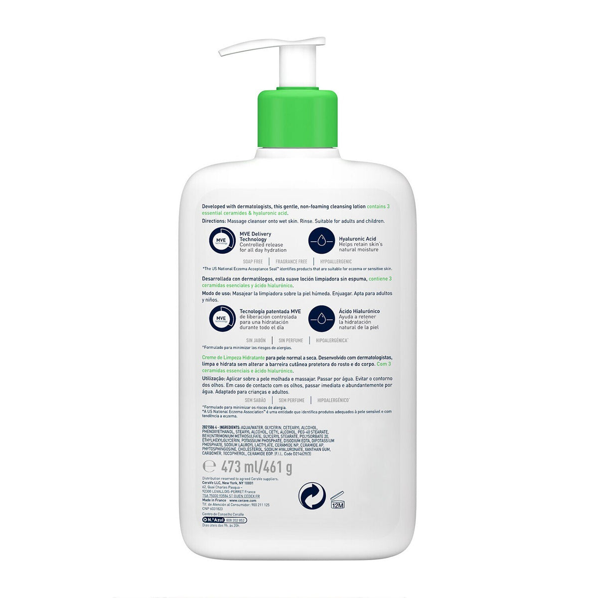 CeraVe Hydrating Cleanser with Hyaluronic Acid - Normal to Dry Skin 473ml