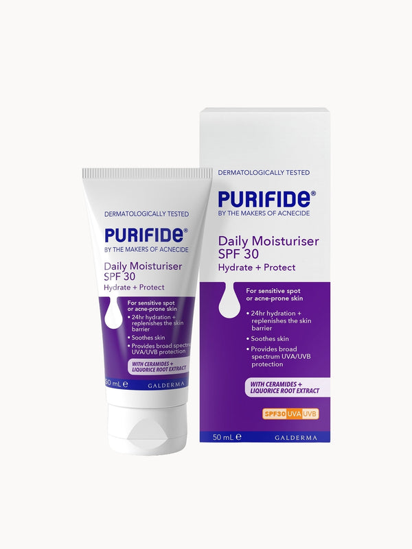 Purifide by Acnecide SPF 30 Daily Face Moisturiser for Acne Prone Skin & Blemish Control 50ml AMZ