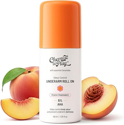 Chemist at Play UnderArm Roll-On with 5% AHA Peach AMZ
