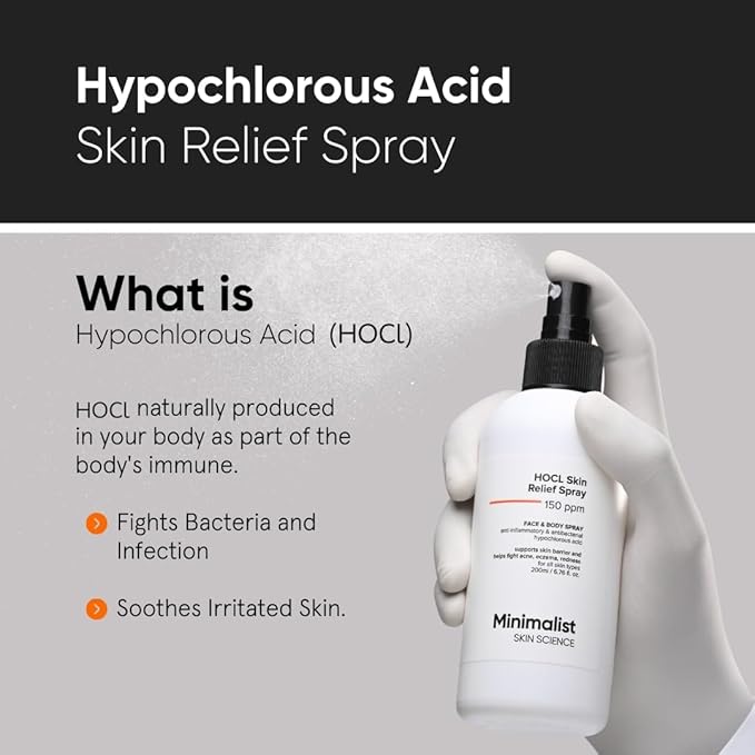 Minimalist Hypochlorous Acid Spray for Acne, Eczema & Redness Relief 200ml AMZ