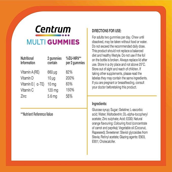 Centrum Multigummies for Adults – 60 Gummies for Immune Support & Overall Wellness AMZ