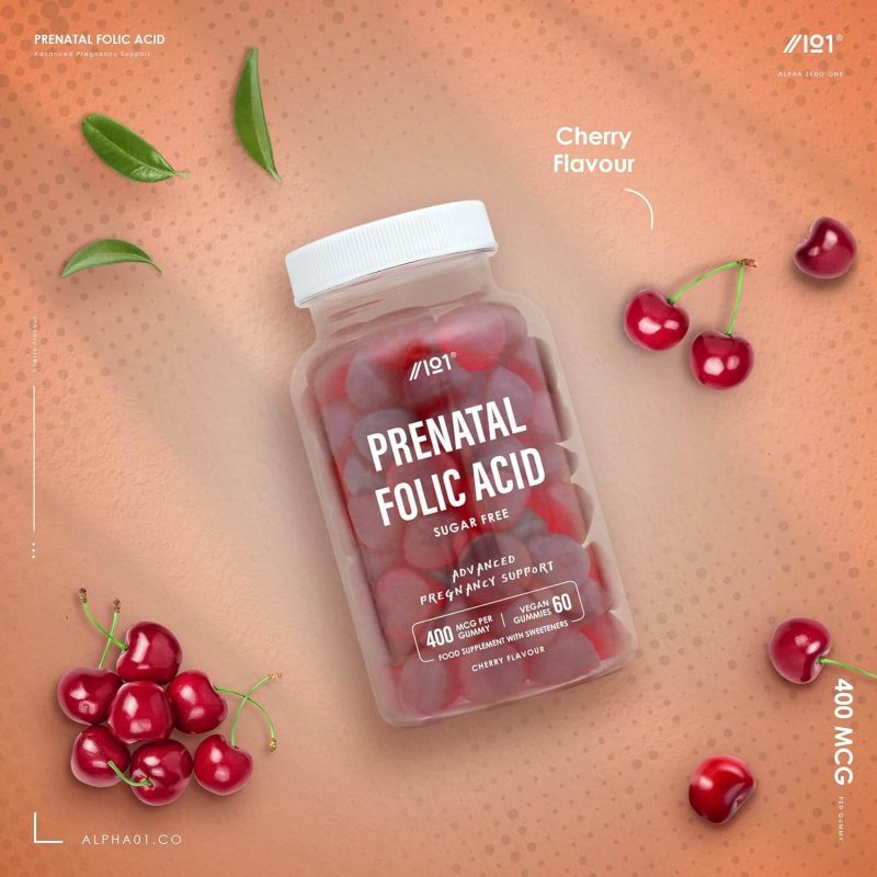 Alpha01 Prenatal Folic Acid 60 Gummies Cherry Flavor