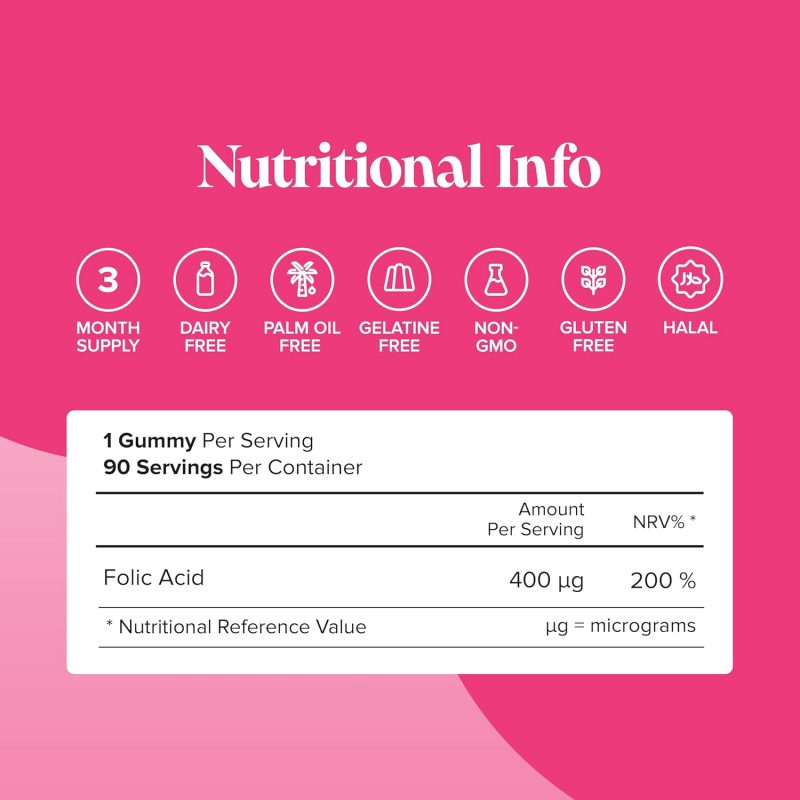 Novomins Folic Acid 400mcg 90 Gummies