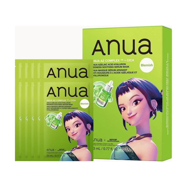 ANUA KPop Demon Hunters Azelaic Acid Hyaluron Redness Soothing Serum Mask (10PCS) - ANUA
